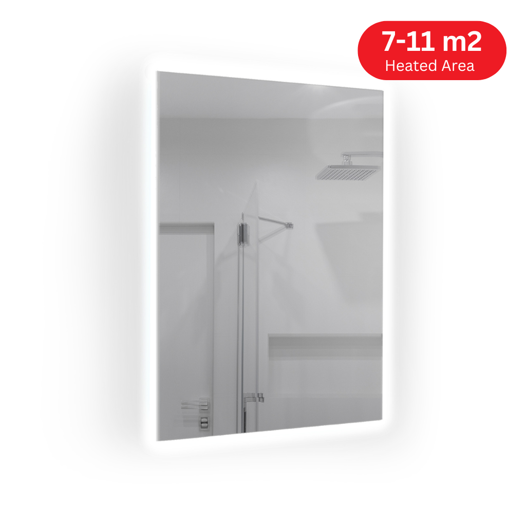580W Solstice Mirrored IR Panel Heater With LED Backlight