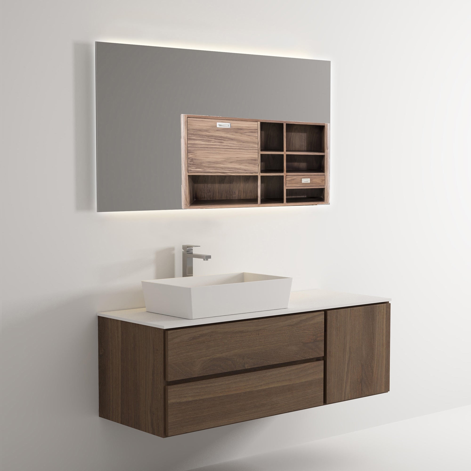 580W Solstice Mirrored IR Panel Heater With LED Backlight