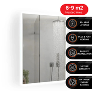 450W Solstice Mirrored IR Panel Heater With LED Backlight